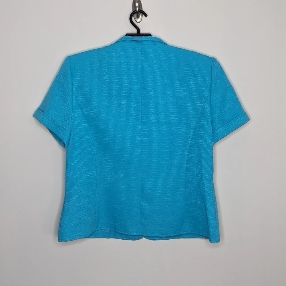 Danny & Nicole Turquoise Blazer Suit Jacket 16 - Picture 2 of 7